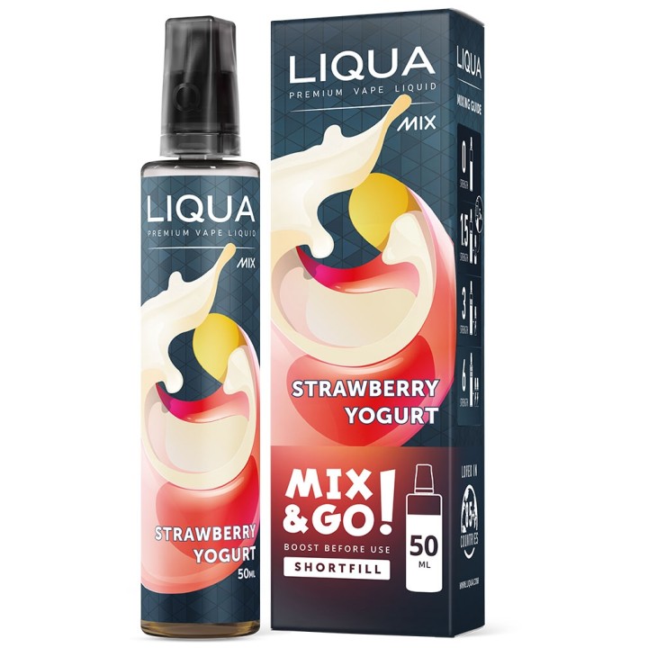 E-liquide Liqua 50 ml Mix & Go Yaourt aux Fraises / Strawberry Yogurt