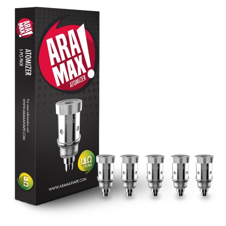 Aramax Vaping Pen Atomizer 1.8 ohms  - pack of 5