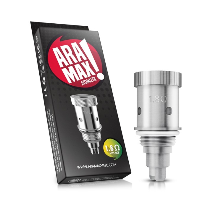 Aramax Vaping Pen Atomizer 1.8 ohms  - pack of 5