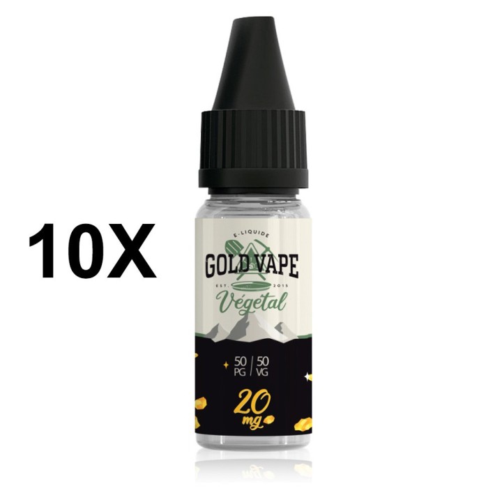 Booster de nicotine d’origine végétale Gold Vape 20 mg – Lot de 10