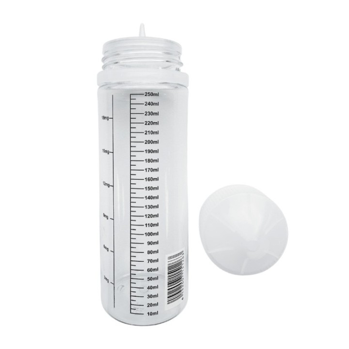 Empty graduated bottle PET ML+MG 250 ml